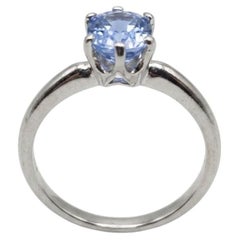 Cartier 2 Carat Natural Blue Sapphire Platinum Ring