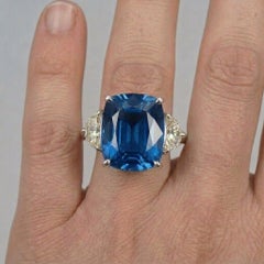 GRS Certified 15.42 Carat Unheated Santa Maria Aquamarine Diamond Ring