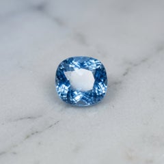 3.97 Carat Natural Santa Maria Blue Aquamarine Cushion Cut Loose Gemstone