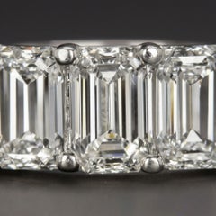 2 Carat Emerald Cut Diamond Five-Stone Band Ring in Platinum