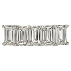 2 Carat Emerald Cut Diamond Five-Stone Band Ring in Platinum