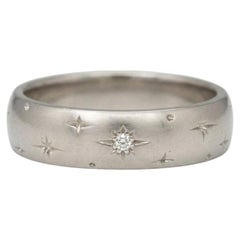 Vintage Style Platinum Starburst Diamond Band
