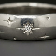 Vintage Style Platinum Starburst Diamond Band