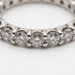 3 Carat Natural Diamond Eternity Band Ring in 14k White Gold