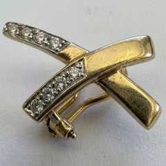 Tiffany & Co. Paloma Picasso X Diamond Platinum and 18k Gold Earrings