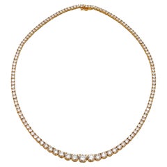 Cartier 17 Carat Diamond Riviere Chain Necklace in 18k Yellow Gold