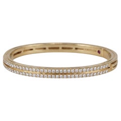 Roberto Coin 2.30 Carat Diamond 18k Yellow Gold Double Row Bangle Bracelet