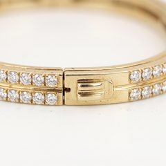 Roberto Coin 2.30 Carat Diamond 18k Yellow Gold Double Row Bangle Bracelet