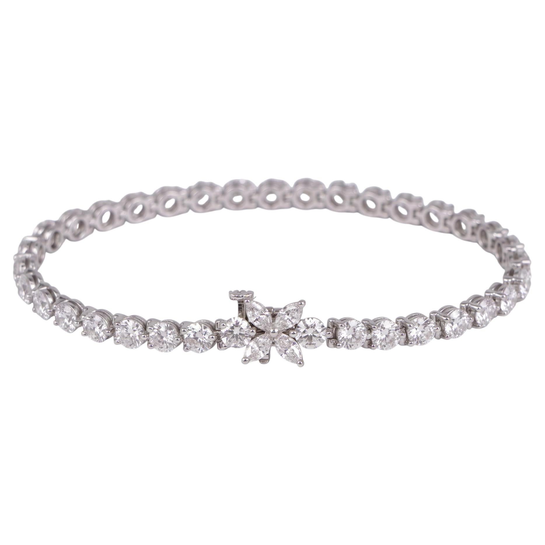 Tiffany & Co. Bracelet « tennis » Victoria en platine serti de diamants de 8 carats