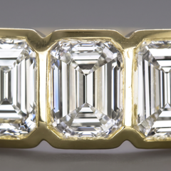 GIA Certified 2.5 Carat Emerald Cut Diamond 14k Yellow Gold Wedding Ring