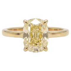 Bague en or sertie d'un diamant naturel taille « Old Mine Brilliant » de 2,23 carats certifié par le GIA
