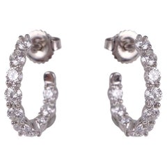 Tiffany & Co. Round Diamond Platinum Inside-Out Hoop Earrings