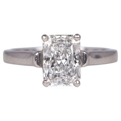 GIA Certified 1 Carat Tiffany & Co. Lucida Diamond Platinum Engagement Ring