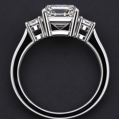 GIA Certified 3.01 Carat F Internally Flawless Emerald Cut Diamond Platinum Ring