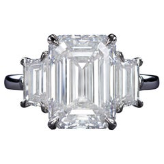 GIA Certified 3.01 Carat F Internally Flawless Emerald Cut Diamond Platinum Ring