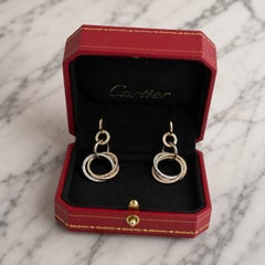 Cartier Trinity 4 Carat Diamond Tri-Color Gold Dangle Earrings