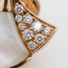 Bvlgari Diamond Mother of Pearl 18k Rose Gold Stud Earrings