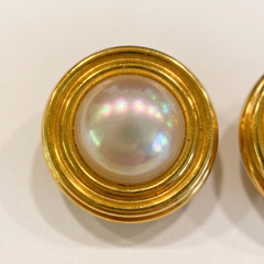 Tiffany & Co. Pearl and 18K Yellow Gold Clip-On Earrings