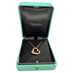 Tiffany & Co. 18K Yellow Gold Open Heart Pendant Necklace