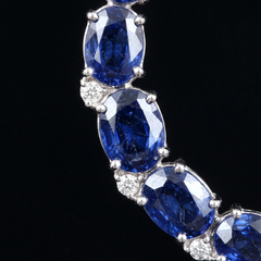 GIA Certified Oval Sapphire & Diamond 14K White Gold Circle Dangle Earrings