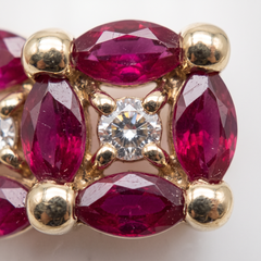 3 Carat Burma Ruby Diamond 14k Yellow Gold Wide Band Cocktail Ring
