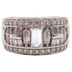 Anillo JB Star de platino con diamante de 3 quilates en talla marqués y baguette
