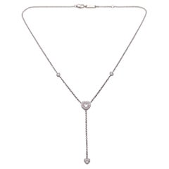 Chopard Diamond 18k White Gold Heart Lariat Drop Necklace