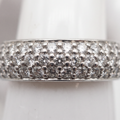 1.5 Carat Diamond Pave Set Platinum Band Ring
