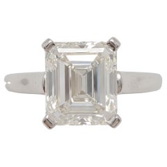 Tiffany & Co. 3 Carat Emerald Cut Diamond Platinum Solitaire Engagement Ring