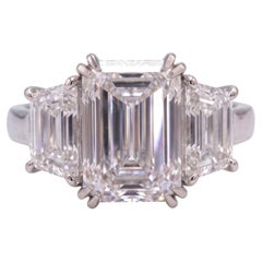 GIA Certified 4 Carat VS2 Emerald Diamond White Gold Ring