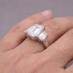 GIA Certified 4 Carat VS2 Emerald Diamond White Gold Ring