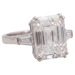 GIA Certified 4.4 Carat E Internally Flawless Emerald Diamond Platinum Ring