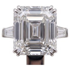 GIA Certified 4.4 Carat E Internally Flawless Emerald Diamond Platinum Ring