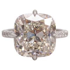 Anello in platino con diamante Old Mine certificato GIA da 10 carati
