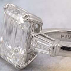 GIA Certified 7 Carat F VS1 Emerald Diamond Platinum Engagement Ring