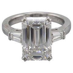 GIA Certified 7 Carat F VS1 Emerald Diamond Platinum Engagement Ring