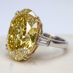 GIA Certified 8 Carat Fancy Brownish Yellow SI1 Oval Diamond Ring