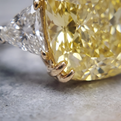 GIA Certified 13 Carat Fancy Yellow VS1 Cushion Diamond Ring