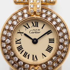 Cartier Must de Colisee 18k Gold Vermeil Diamond Bezel Wrist Watch