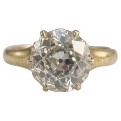 1.5 Carat VVS1 Old European Diamond Yellow Gold Ring