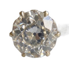 1.5 Carat VVS1 Old European Diamond Yellow Gold Ring