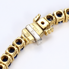 Kurt Wayne 3.5 Carat Diamond and Sapphire 18k Gold Tennis Bracelet