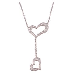 Piaget 1.20 Carat Total Weight Diamond Heart Lariat Necklace in 18k White Gold