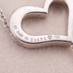 Piaget 1.20 Carat Total Weight Diamond Heart Lariat Necklace in 18k White Gold
