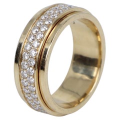 Piaget 1 Carat Diamond Pave Two-Row 18K Yellow Gold Wedding Band