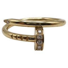 Cartier Juste Un Clou Small Model Diamond 18k Yellow Gold Band Ring