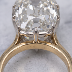 Anello GIA con diamante Old Mine da 4 carati in oro giallo e bianco