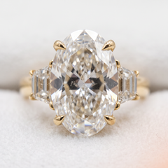 GIA Certified 7 Carat E VS2 Oval Diamond Yellow Gold Ring