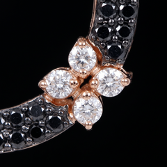 Roberto Coin „Love In Verona“ – 1-Karat-Ohrringe mit schwarzen und weißen Diamanten aus 18-karätigem Roségold
