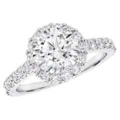 GIA Certified Graff Diamond Halo Ring